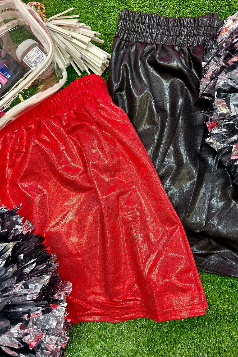 Made to Shine Metallic Shorts - Red