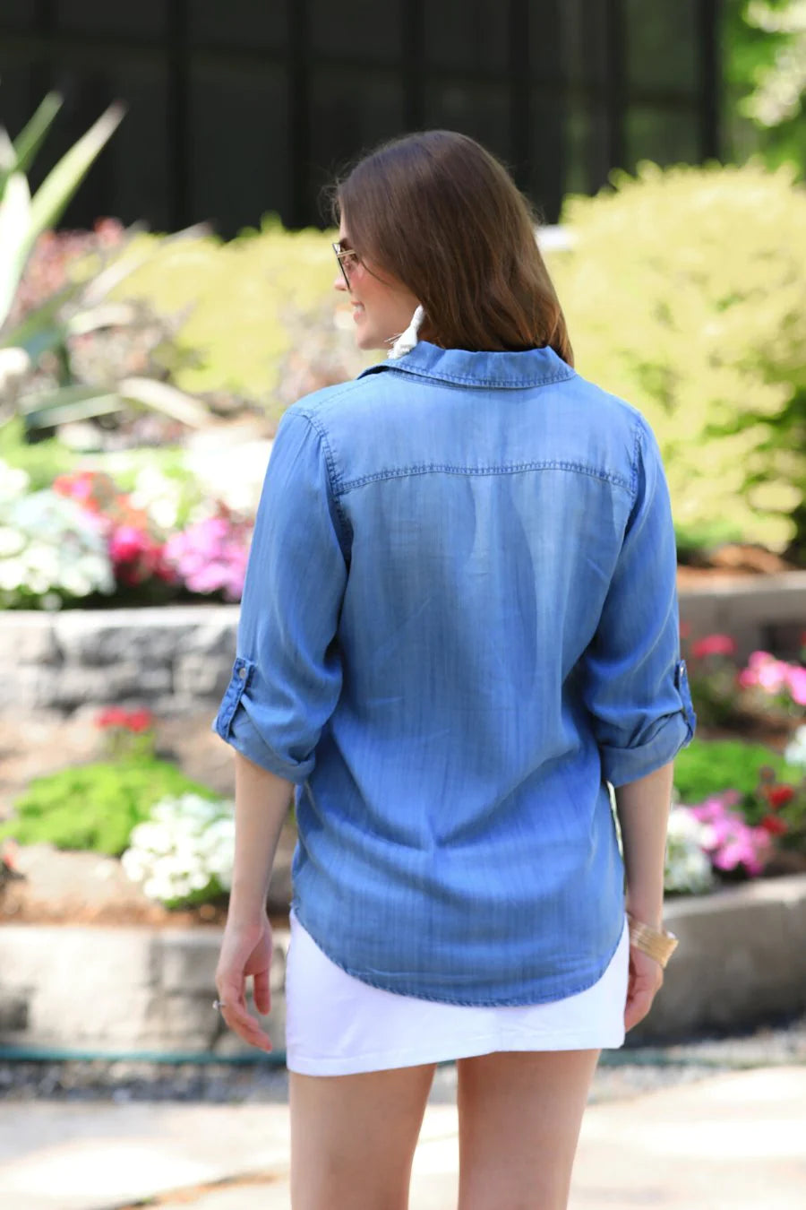 Gracie Basic Chambray Top