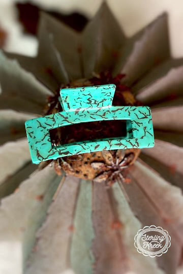 Marbled Turquoise Hair Clip